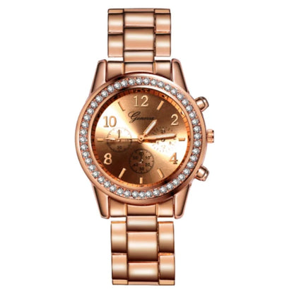 Montres Genève pour femmes, biscuits classiques, mode dames, or, horloge
