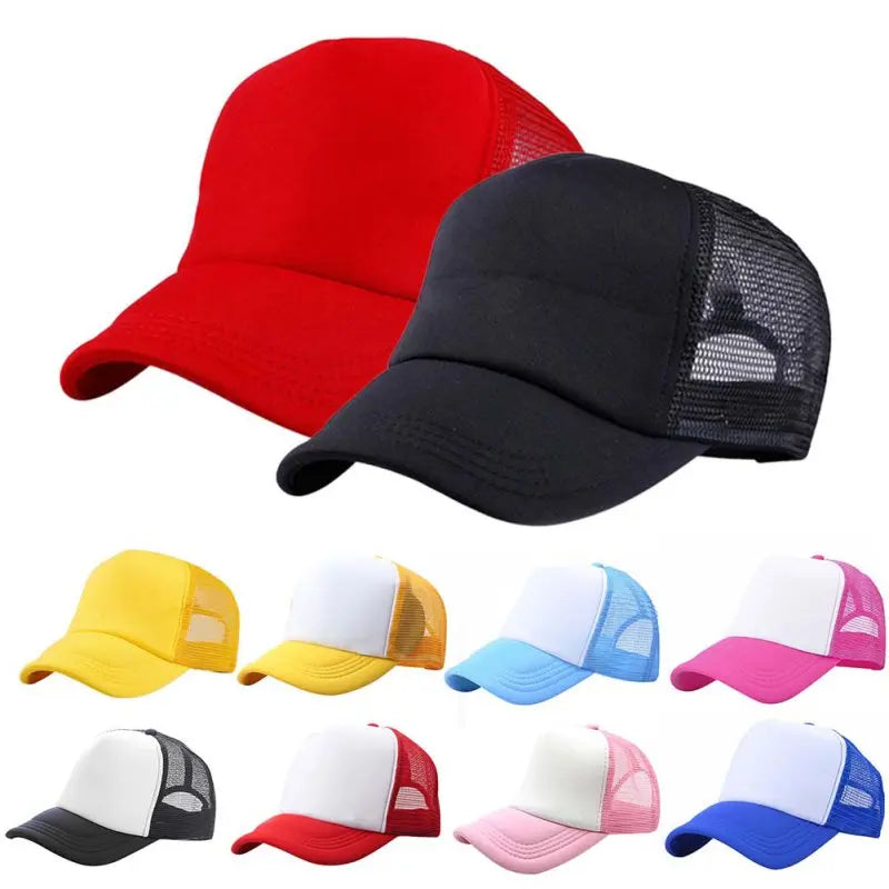 Casquettes décontractées pour enfants garçons et filles casquette de baseball enfants casquettes de soleil respirant demi-maille toutes saisons unisexe réglable chapeau de camionneur