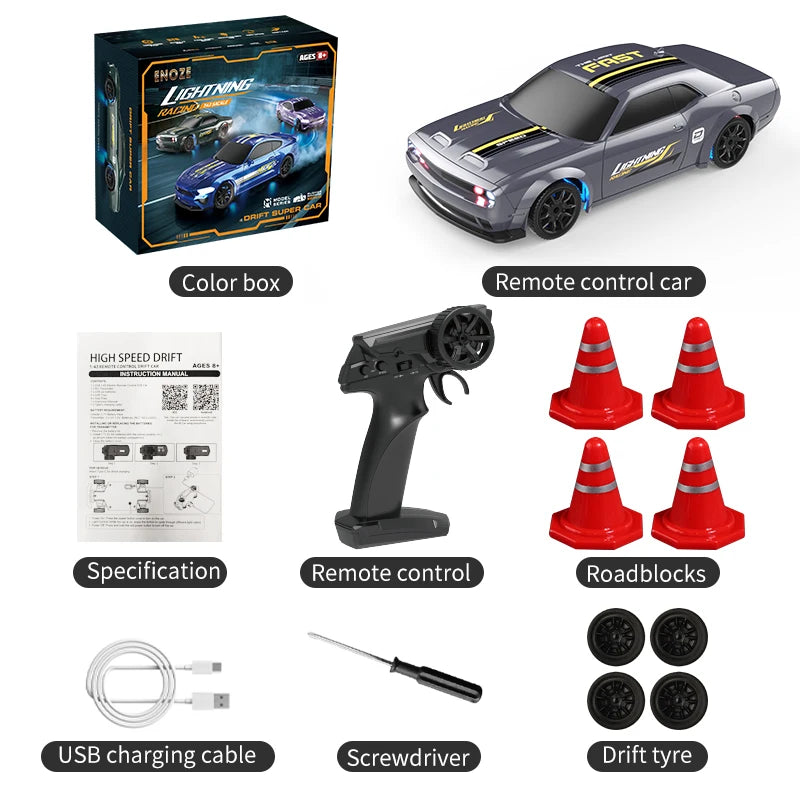 Voiture à dérive RC 1:43 4WD avec châssis métallique, 2.4G, haute vitesse, quatre roues motrices, télécommande, Mini modèles de voiture de course, jouet pour garçon, cadeau