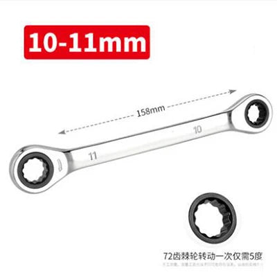 WEELEE – clé à Double cliquet, 1 pièce, outil manuel, 72 dents, acier au Chrome Vanadium, finition miroir
