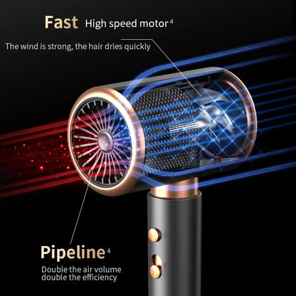 Sèche-cheveux de Salon 2000W, brosse professionnelle à Air chaud et froid, ionique négatif, forte puissance, 5ème vitesse, sèche-cheveux avec peigne