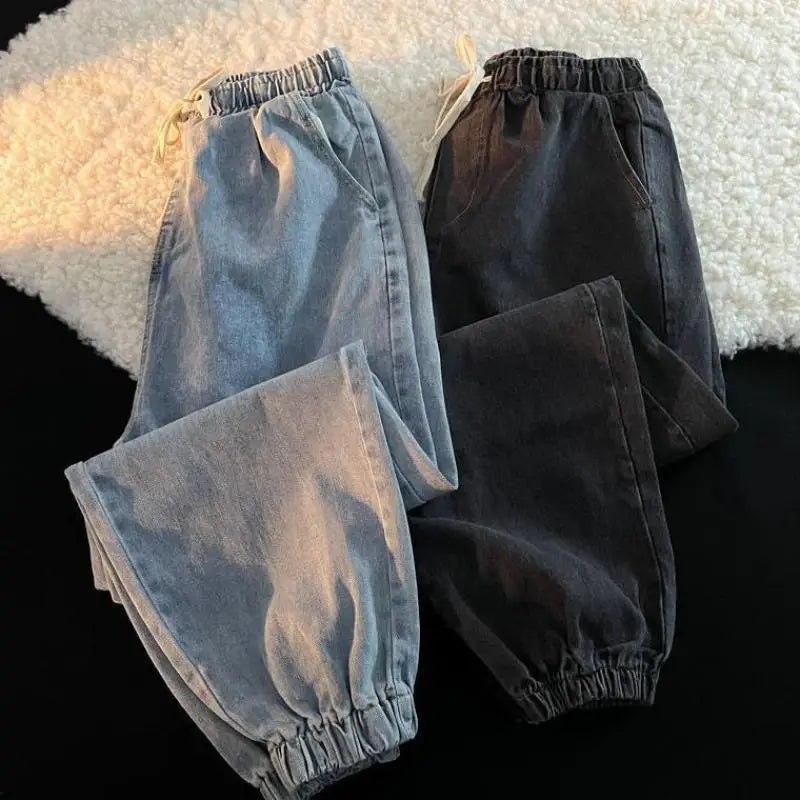 Jeans rétro à jambe droite de style Hong Kong, High Street, Jeans polyvalents, Pi Shuai, Neuf points, Marque At ChimBrand, Printemps et automne, Nouveau, 2024