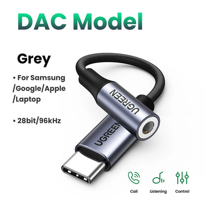 UGREEN-Câble USB Type-C vers 3.5mm pour écouteurs
