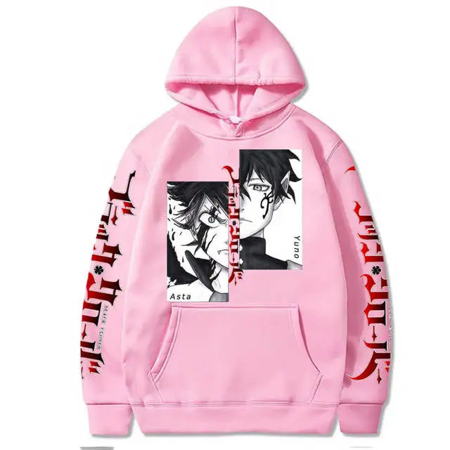 Sweat-shirt à capuche avec emblème de l'escouade de taureaux noirs, dessin animé Yami Asta, chevaliers magiques, pour hommes et femmes, décontracté, Harajuku, Streetwear