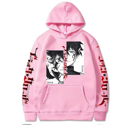 Sweat-shirt à capuche avec emblème de l'escouade de taureaux noirs, dessin animé Yami Asta, chevaliers magiques, pour hommes et femmes, décontracté, Harajuku, Streetwear
