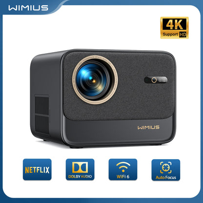 Wimius projecteur 4k 30000Lumens Netflix mise au point automatique officiellement/Keystone FHD 1080p WIFI 6 Bluetooth prise en charge Dolby Home cinéma