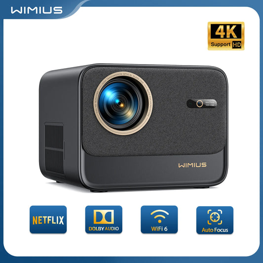 Wimius projecteur 4k 30000Lumens Netflix mise au point automatique officiellement/Keystone FHD 1080p WIFI 6 Bluetooth prise en charge Dolby Home cinéma