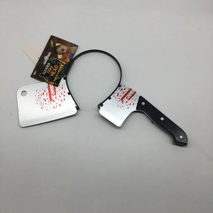 Accessoires d'horreur d'halloween, faux hache de sang, scies, couteau, bandeau pour fête d'halloween, mascarade, accessoires de méfait, décoration