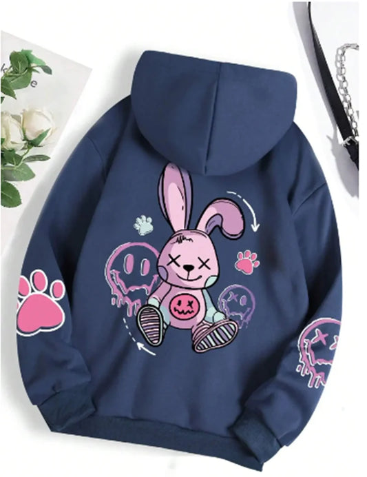 Sweats à capuche surdimensionnés College pour femmes, Hip Hop, Streetwear décontracté, Sweat à capuche Smile, Nouveau, PVD, Automne, Hiver
