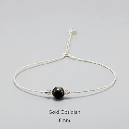 Bracelet en pierre de lune fait à la main, corde fine avec cristal naturel, perles en argent Sterling 925, Bracelets personnalisés pour femmes