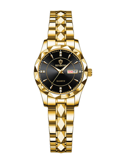 BINBOND montres  en acier inoxydable montre à Quartz étanche lumineux Date