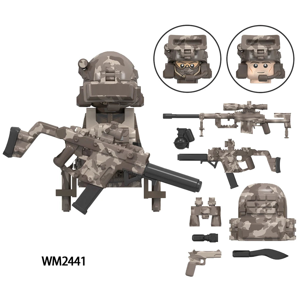 WM6147 le Service aérien spécial Delta militaire Alpha KSK neige léopard Commando marine sceaux forces d'enfants sauvages modèle bloc brique jouet
