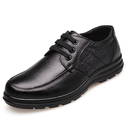 Chaussures en cuir véritable hommes plat mode hommes chaussures richelieu décontractées marque chaussures pour homme doux confortable noir ZH740