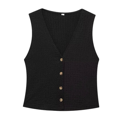 HXAO femmes deux pièces ensemble Texture pantalon ensembles sans manches gilet haut et bas ensemble femmes été Baggy pantalon ensemble 2 pièces ensembles décontractés