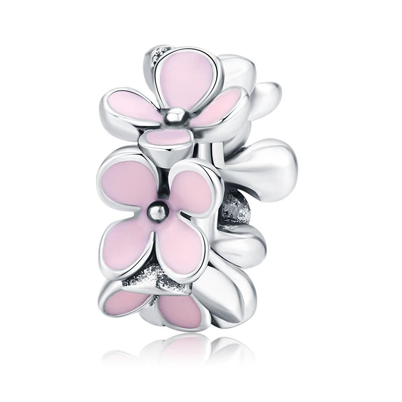 WOSTU 100% 925 argent Sterling rose Zircon cristal perles creux sculpté breloque pour la fabrication de bijoux ajustement Original Bracelet pendentif