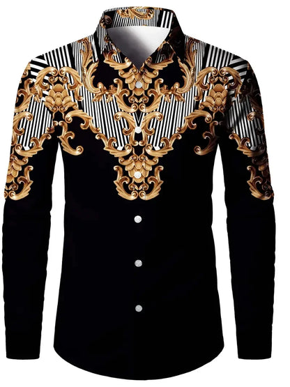 Chemise à manches longues pour hommes Chemise décontractée Vêtements Mode 3D Papillon Imprimé Manches longues Vêtements de mode pour hommes