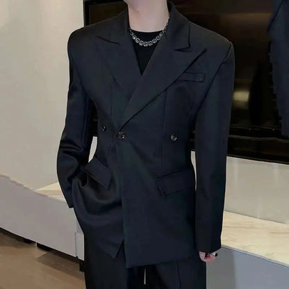 IEFB hommes Blazers nouvelle couleur unie tridimensionnel épaule conception printemps hommes vêtements élégant revers costume veste Club 9W1418
