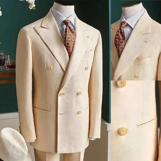 Blazer formel pour hommes, manteau blanc crème, smokings de mariage ajustés, costumes de loisirs, 1 pièce personnalisés