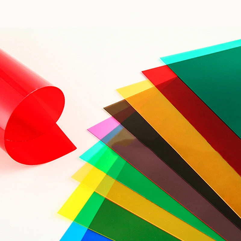 Feuille de plastique transparente A4, acétate PVC, filtre de lumière colorée,
