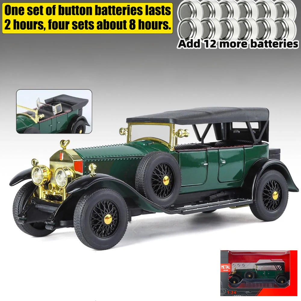 1:24 Rolls Royce Phantom I 1925 luxe classique rétro berline alliage métal moulé sous pression modèle voiture son lumière retirer Collection passe-temps