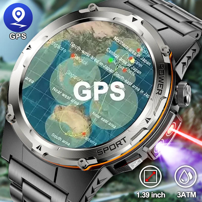 GUHUAVMI - t-rex 3 GPS piste montre intelligente hommes 3ATM étanche UV infrarouge 1.39 pouces