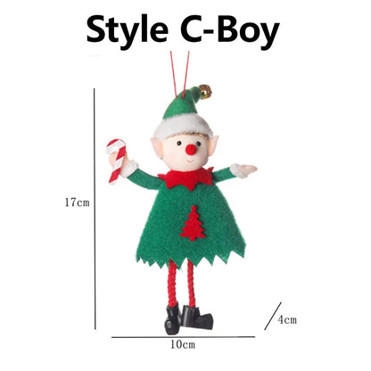Poupées en peluche elfes de noël, ornements suspendus, décor d'arbre de noël, mignon garçon et fille, pendentif elfe, cadeaux pour enfants, nouvel an, nouvelle collection