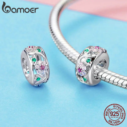 BAMOER authentique 925 en argent Sterling chien empreinte animale chat coeur amour entretoise breloque idéal pour Bracelet l SCC594