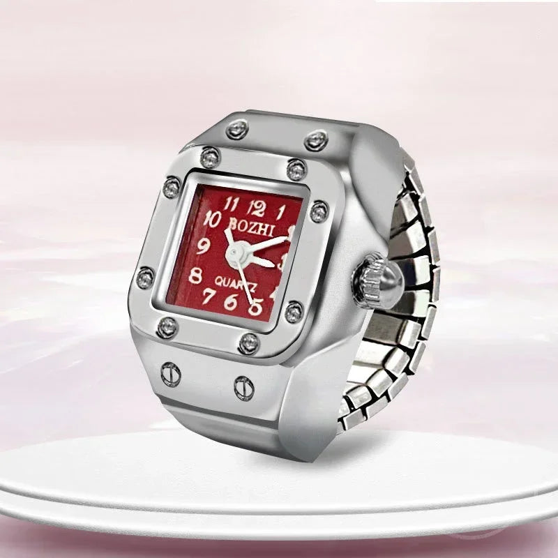 Montre de doigt punk vintage pour hommes et femmes, mini bracelet élastique,