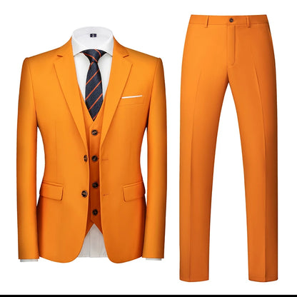 Costume vert clair pour Homme, 3 pièces (veste + pantalon + gilet), noir, gris, rouge, Terno Masculino, mode Slim, taille asiatique M-6XL