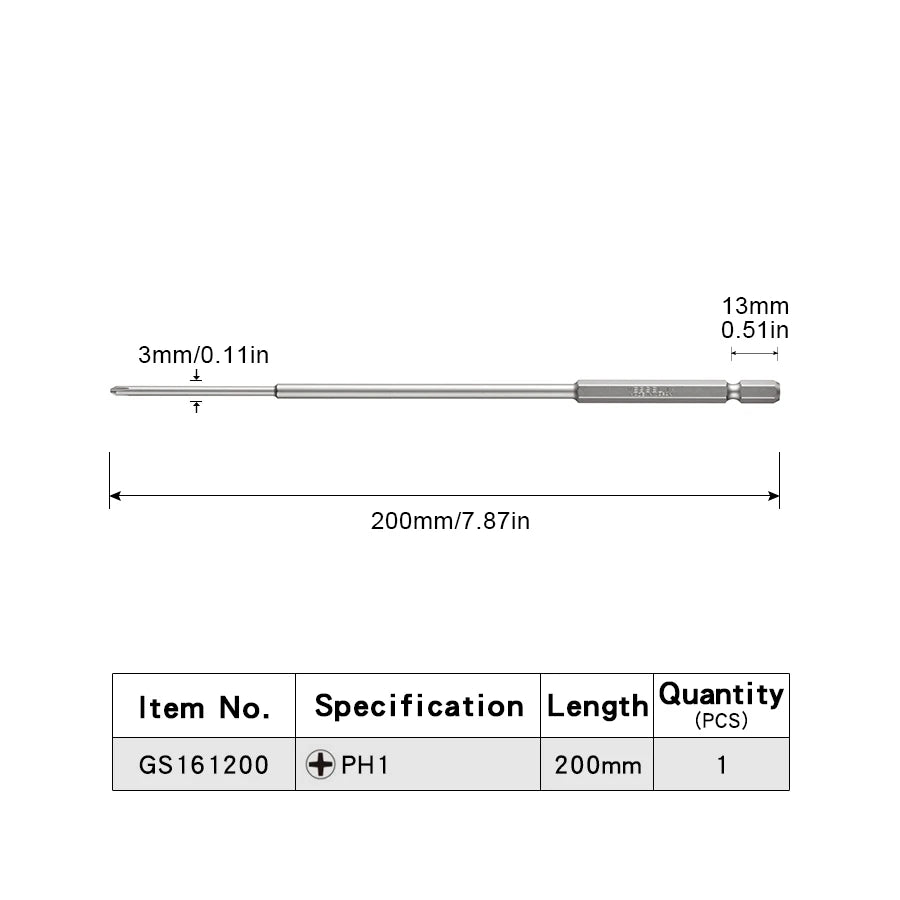 VESSEL-Jeu d'embouts de tournevis pour Phillips et vis à fente, embout magnétique à tête unique, accessoires pour outils à main, série NO.GS16