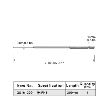 VESSEL-Jeu d'embouts de tournevis pour Phillips et vis à fente, embout magnétique à tête unique, accessoires pour outils à main, série NO.GS16