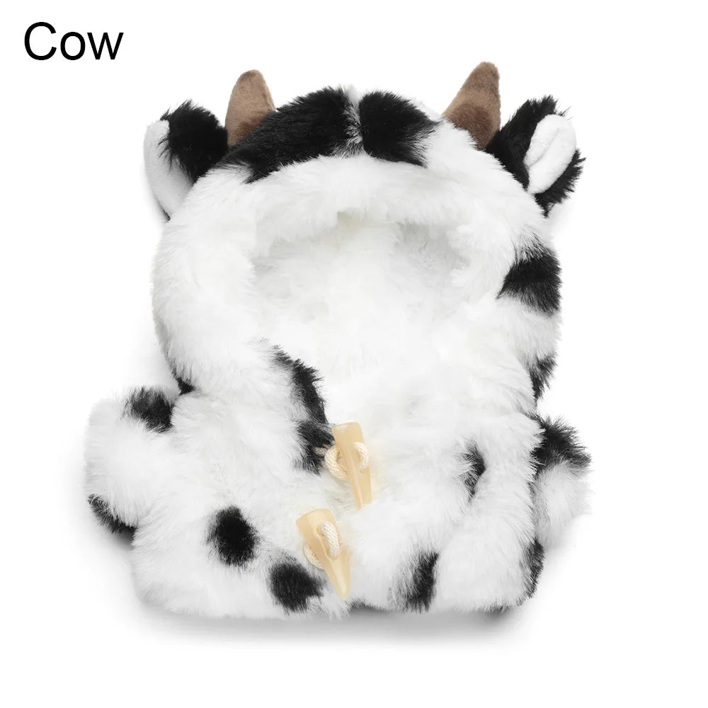 Vêtements de poupée idole de 20cm, jolis poupées en peluche en coton, manteau en peluche, lapin, ours, tigre, Mini corne, boucle, vêtements de poupée