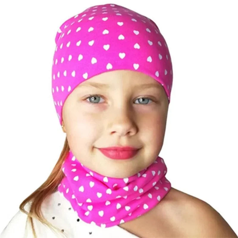 Chapeau en coton imprimé étoile pour bébé, casquette pour tout-petits, écharpe pour bébé, bonnet pour enfants, chapeaux pour garçons et filles, automne et hiver