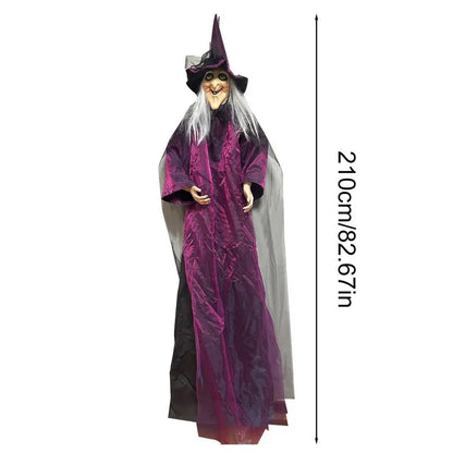 Sorcière lumineuse activée par le son d'halloween, fantôme suspendu, accessoires effrayants pour maison hantée, Bar, salle secrète, cour extérieure, fête dans le jardin
