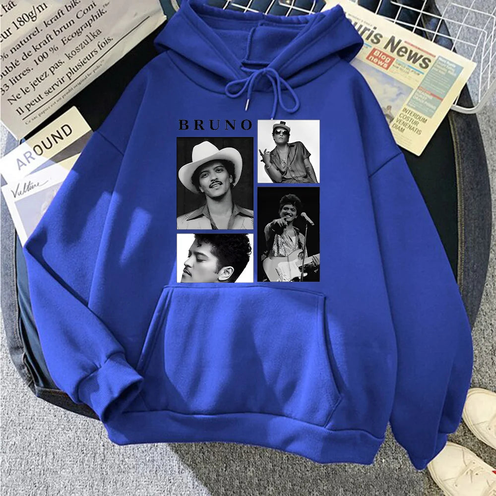 Bruno Grain-Sweat-shirt à capuche vintage unisexe, pull classique, vêtements pour hommes et femmes, Funk Soul Music Merch