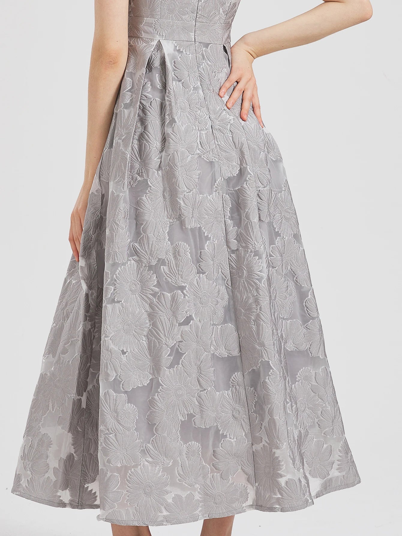 Robe longue élégante en Organza brodée de fleurs pour femmes, nouvelle mode d'été, sans manches, robes de soirée de vacances, de bal, 2024