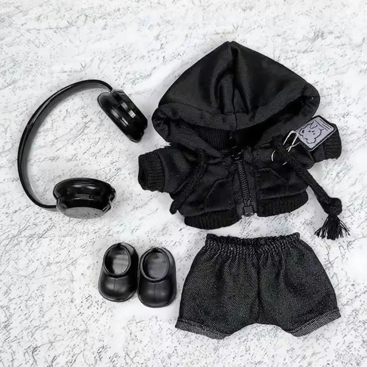 [Pas de poupée] sweat à capuche décontracté costume noir mode sweat veste tenue vêtements pour Labubu vêtements cadeaux