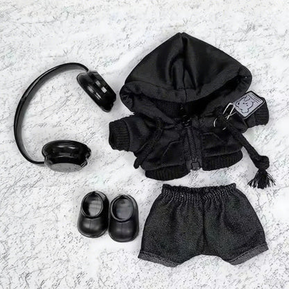 [Pas de poupée] sweat à capuche décontracté costume noir mode sweat veste tenue vêtements pour Labubu vêtements cadeaux