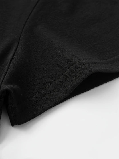 T-shirt décontracté imprimé cocotier et lettres colorées pour femmes, mélange de polyester doux, extensible, col rond, manches courtes