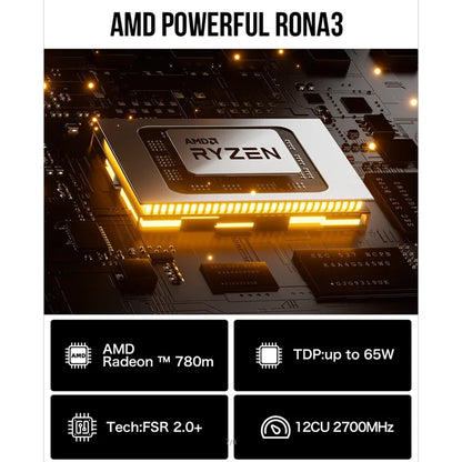 GMKtec Mini Pc GMK K6 AMD Ryzen7 R7 7840HS NUCBOX Conception du système à double ventilateur Window11 Pro AMD Radeon ™   780M Type-C USB 4.0