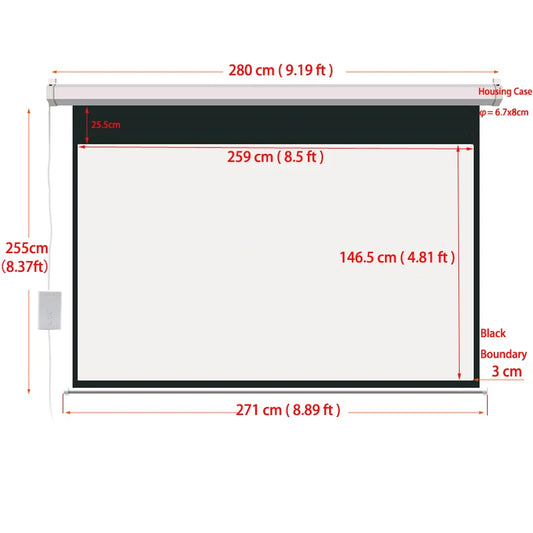 HD Projection Screen for Large Cinema, Fast Delivery, 120 Inch, 16:9, Matte White, 3D Projector, Electric Screens with Remote Control