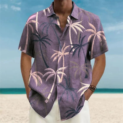 AMP Tree-Chemise hawaïenne imprimée en 3D pour hommes, chemise de plage pour hommes, chemisier à manches courtes, chemises en Y à la mode, 3XL, 2023