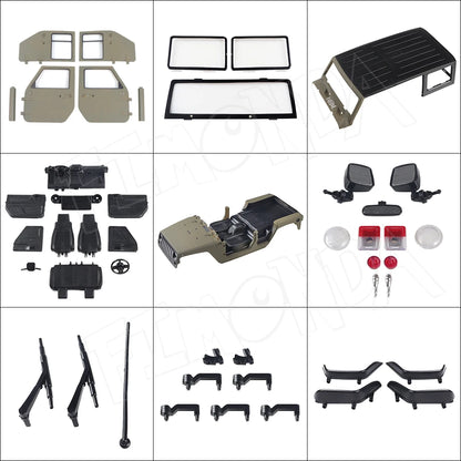 Kit de coque dure Jeep Wrangler JK Rubicon 4 portes, empattement de 313mm, pour voiture 1/10 RC Inoler Axial SCX10 90046 90047 RightEX86100