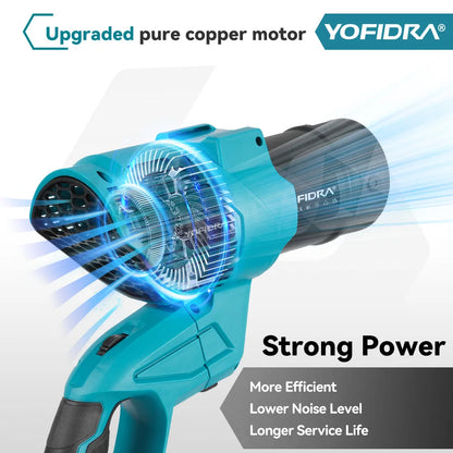 YOFIDRA 2In1 3000W ventilateur Turbo électrique sans brosse souffleurs d'air sans fil feuille neige poussière Jet ventilateur outil pour Makita 18V batterie broche