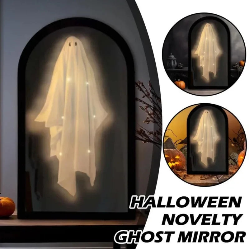 Miroir fantôme holographique pour Halloween, veilleuse, décoration d'horreur pour salle de maison, fournitures de fête d'halloween, accessoires de maison hantée