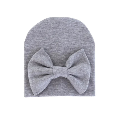 Chapeau avec nœud en coton pour bébé fille, casquette chaude pour nouveau-né, bonnet pour bébé, accessoires solides, 2020