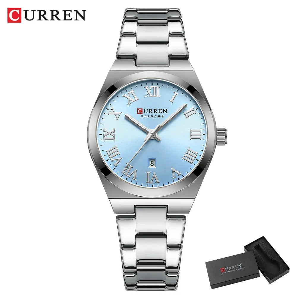 CURREN montre femmes,  Bracelet en acier inoxydable montres analogiques Date