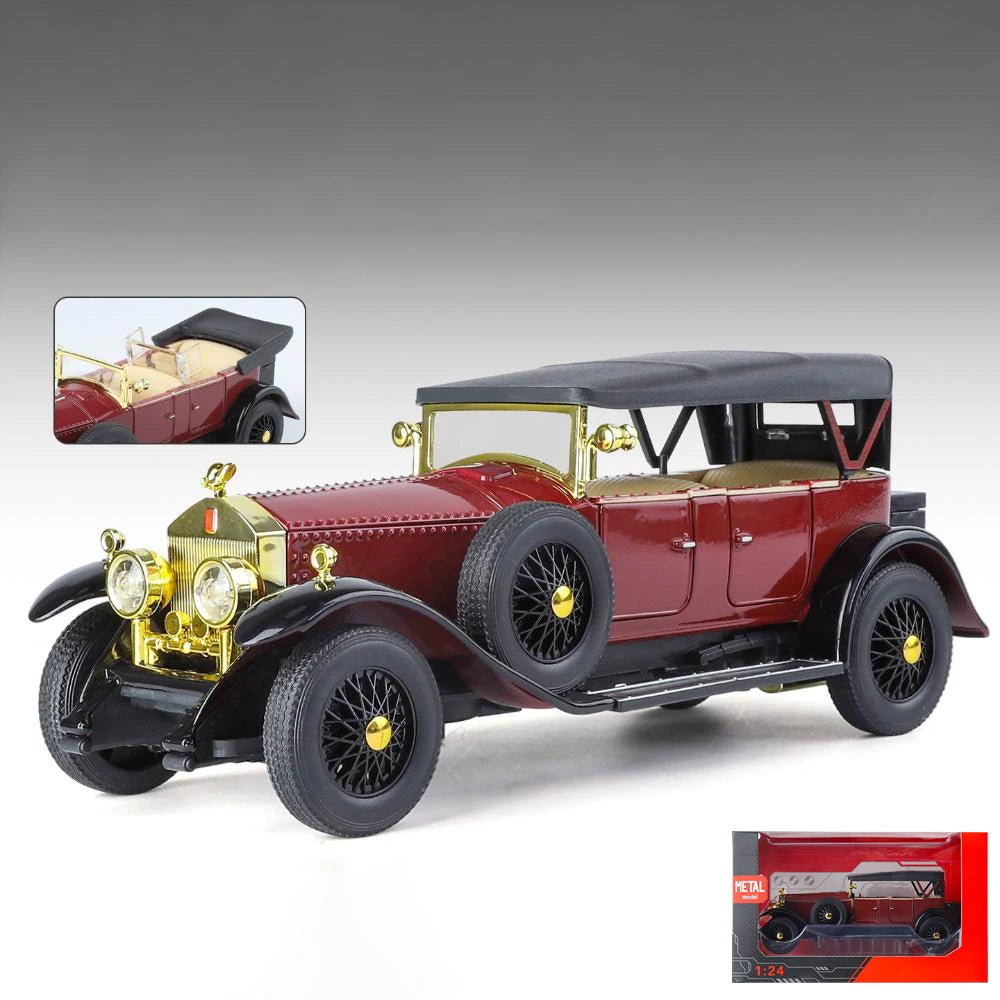 1:24 Rolls Royce Phantom I 1925 De Luxe Voiture Alliage Métal Moulés sous Pression Modèle De Voiture Son Et Lumière Décoration de La Maison Ornements Classique Rétro
