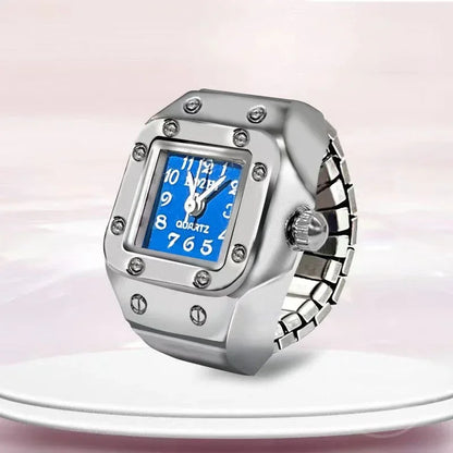 Montre de doigt punk vintage pour hommes et femmes, mini bracelet élastique,