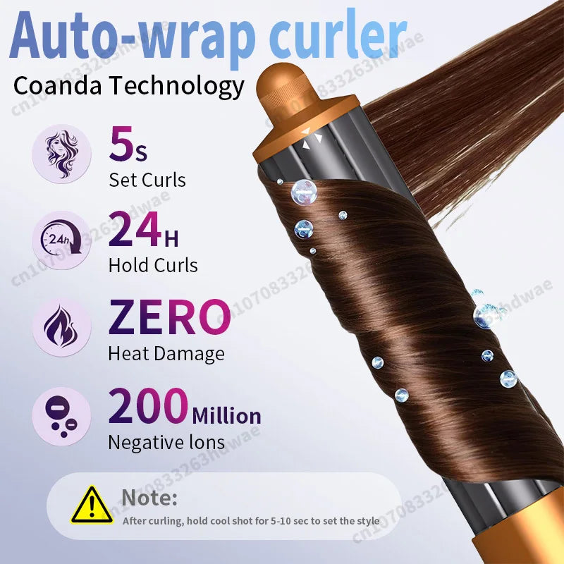 Ensemble de coiffure 6 en 1, sèche-cheveux 220V, brosse à Air chaud pour bouclage automatique, outils de coiffure à ions négatifs, meilleur cadeau pour femmes